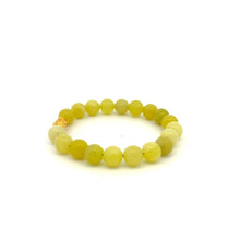 Load image into Gallery viewer, 18K Gold Dragon Pixiu Piyao Lucky Charm Beads Bracelet Gemstones Lemon Jade 8mm - Rafant

