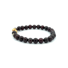 Load image into Gallery viewer, 18K Gold Money Bag Lucky Charm Beads Bracelet Gemstones Garnet 6mm - Rafant
