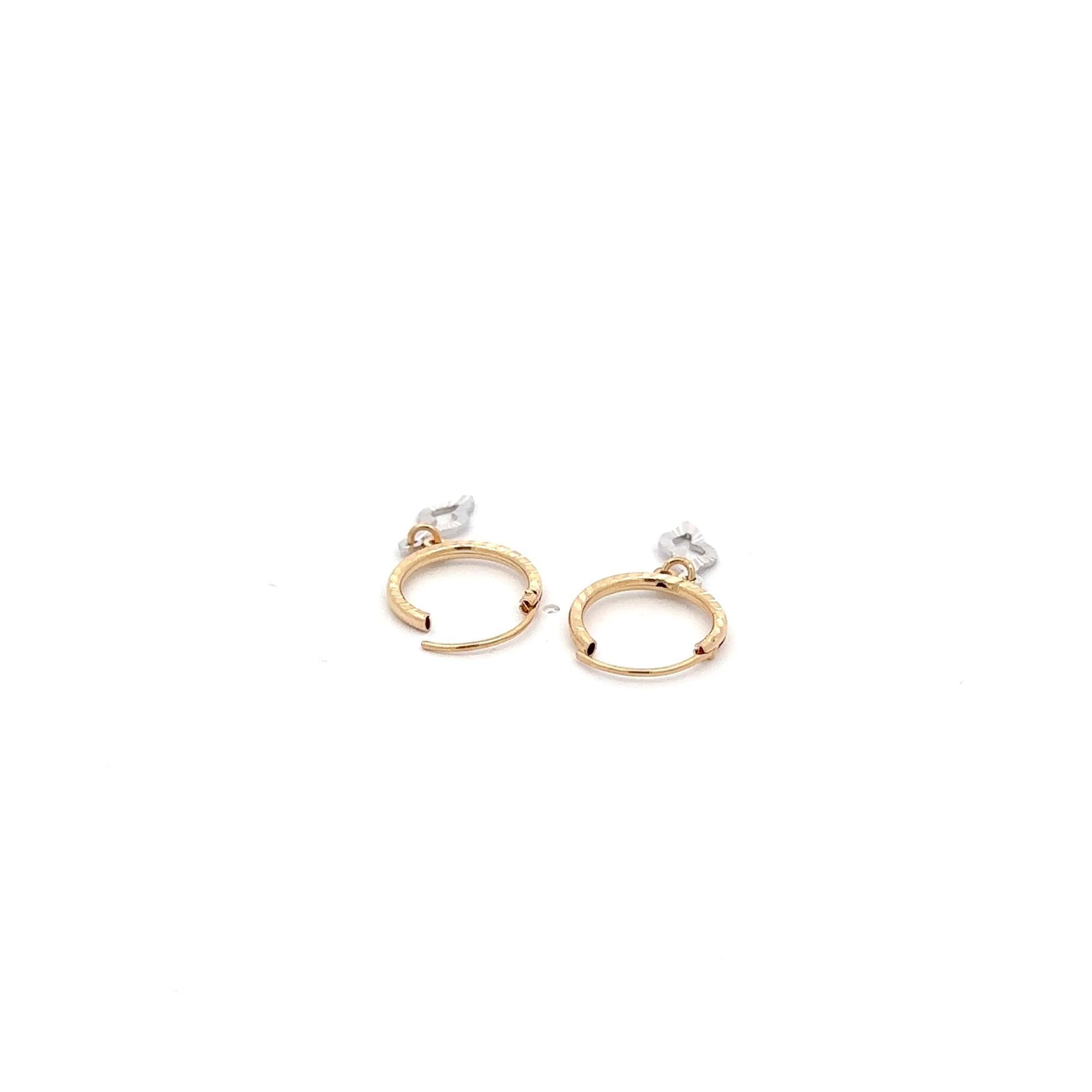 18K Gold Earrings Hoops Two Tone - Rafant