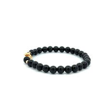 Load image into Gallery viewer, 18K Gold Money Bag Lucky Charm Beads Bracelet Gemstones Obsidian 6mm - Rafant

