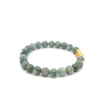 Load image into Gallery viewer, 18K Gold Dragon Pixiu Piyao Lucky Charm Bead Bracelet Gemstones Natural Burmese Jade 6mm - Rafant
