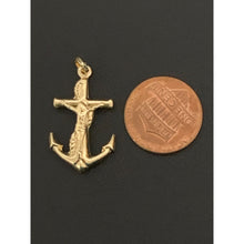 Load image into Gallery viewer, 18K Gold Pendant Anchor Jesus Christ Cross 1.68 grams - Rafant
