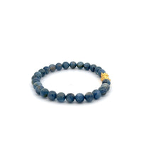 Load image into Gallery viewer, 18K Gold Dragon Pixiu Piyao Lucky Charm Bracelet Gemstones Kyanite 6mm - Rafant
