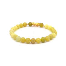 Load image into Gallery viewer, 18K Gold Dragon Pixiu Piyao Lucky Charm Bead Bracelet Gemstones Natural Lemon Jade 6mm - Rafant
