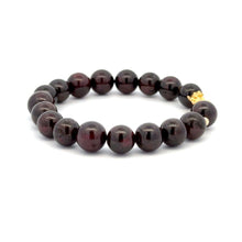 Load image into Gallery viewer, 18K Gold Dragon Pixiu Piyao Lucky Charm Beads Gemstones Garnet 8mm - Rafant
