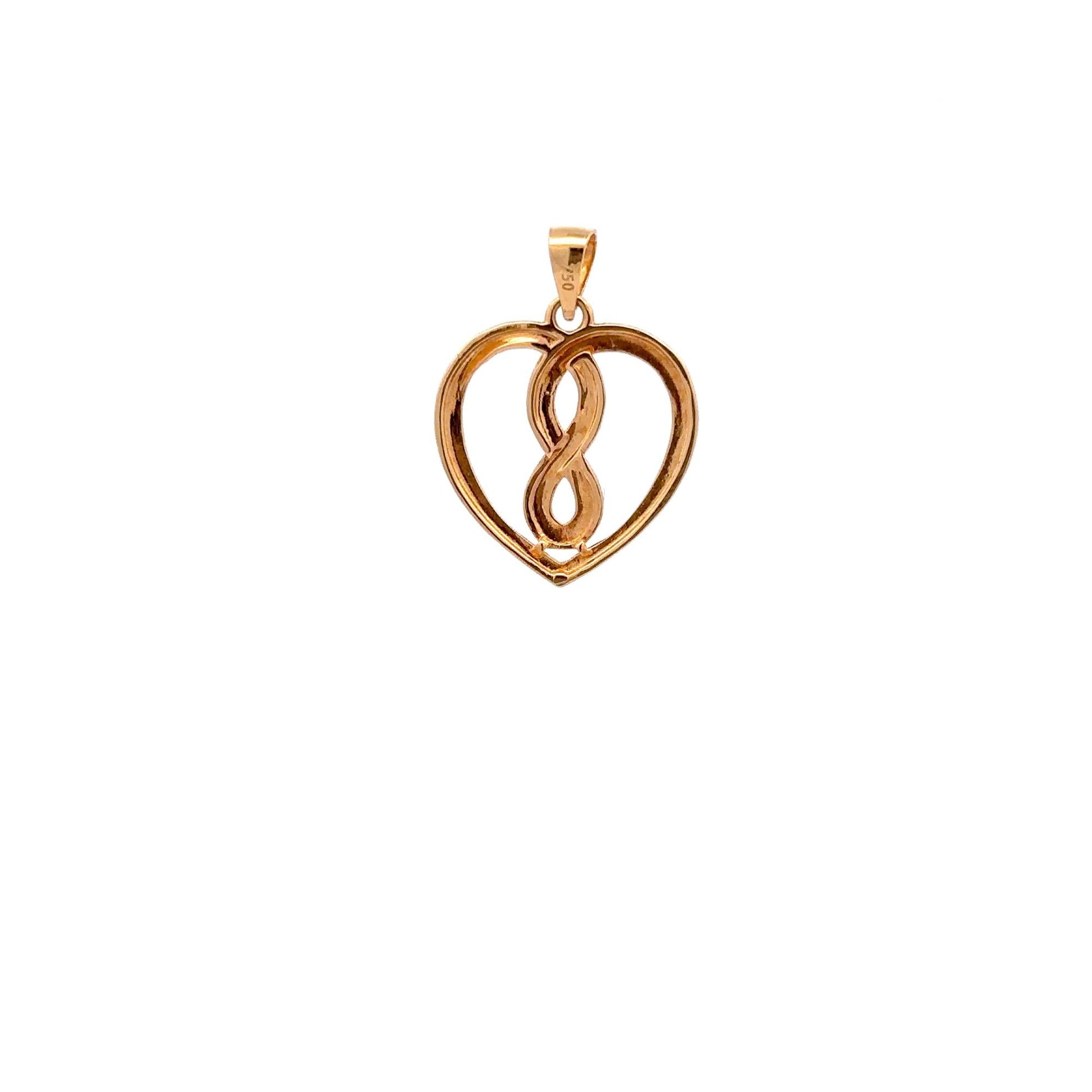 18K Gold Pendant Charm Heart Infinity 0.92 grams - Rafant