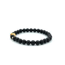 Load image into Gallery viewer, 18K Gold Money Bag Lucky Charm Beads Bracelet Gemstones Obsidian 6mm - Rafant
