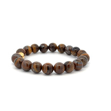 Load image into Gallery viewer, 18K Gold Money Bag Lucky Charm Beads Bracelet Gemstones Tiger&#39;s Eye 8mm - Rafant
