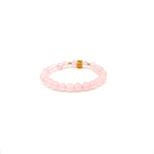 Load image into Gallery viewer, 18K Gold Money Bag Lucky Charm Beads Bracelet Gemstones Rose Quartz 6mm - Rafant
