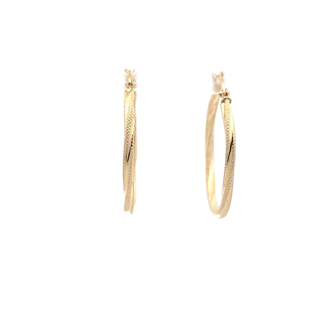 18K Gold Earrings Hoops Spiral 1.22 grams - Rafant