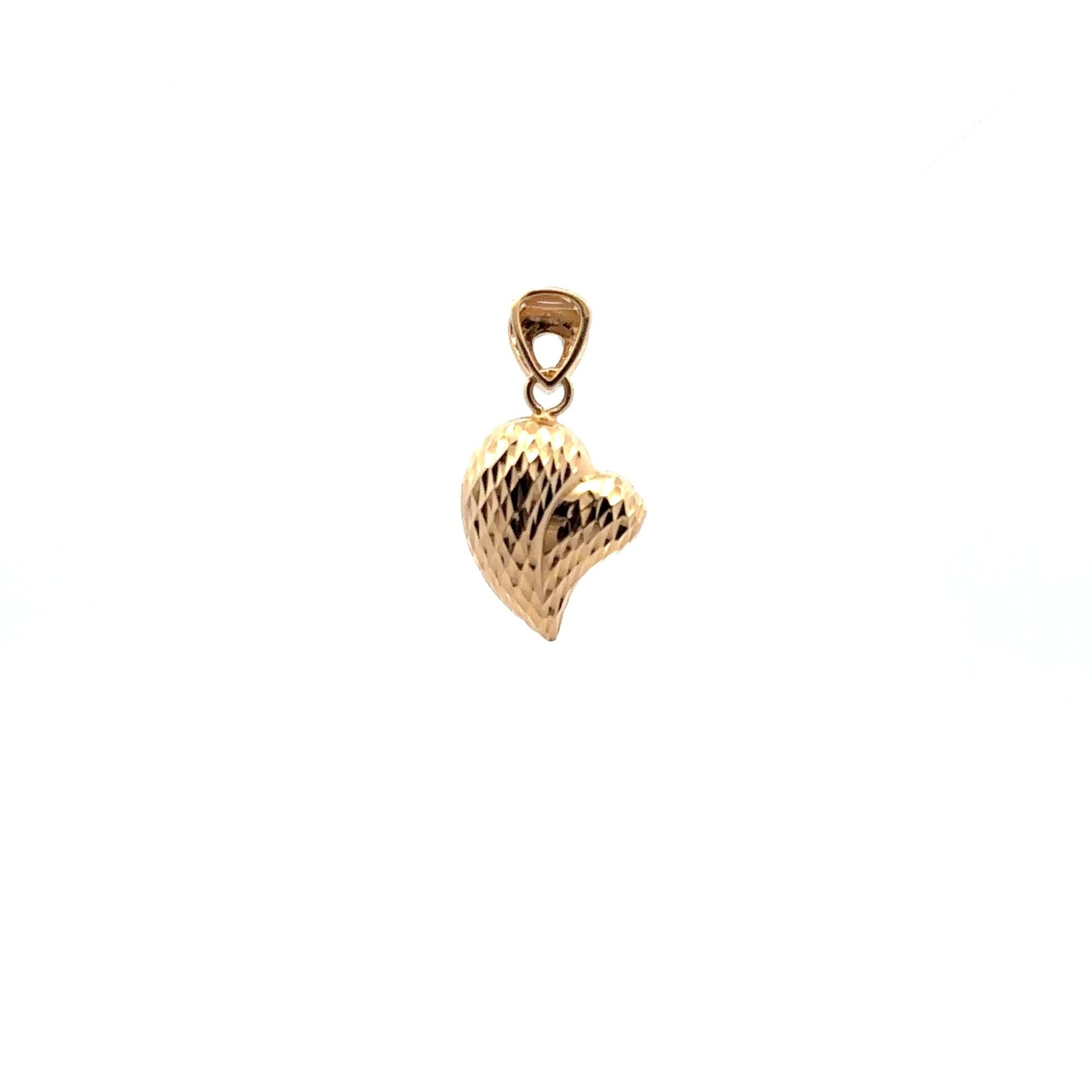 18K Gold Heart Pendant Charm - Rafant
