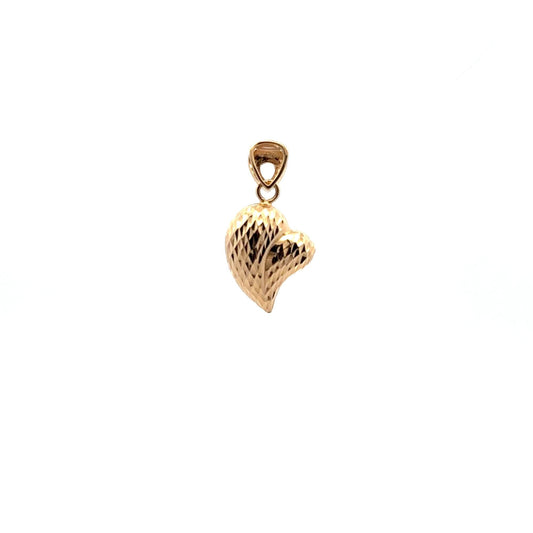18K Gold Heart Pendant Charm - Rafant