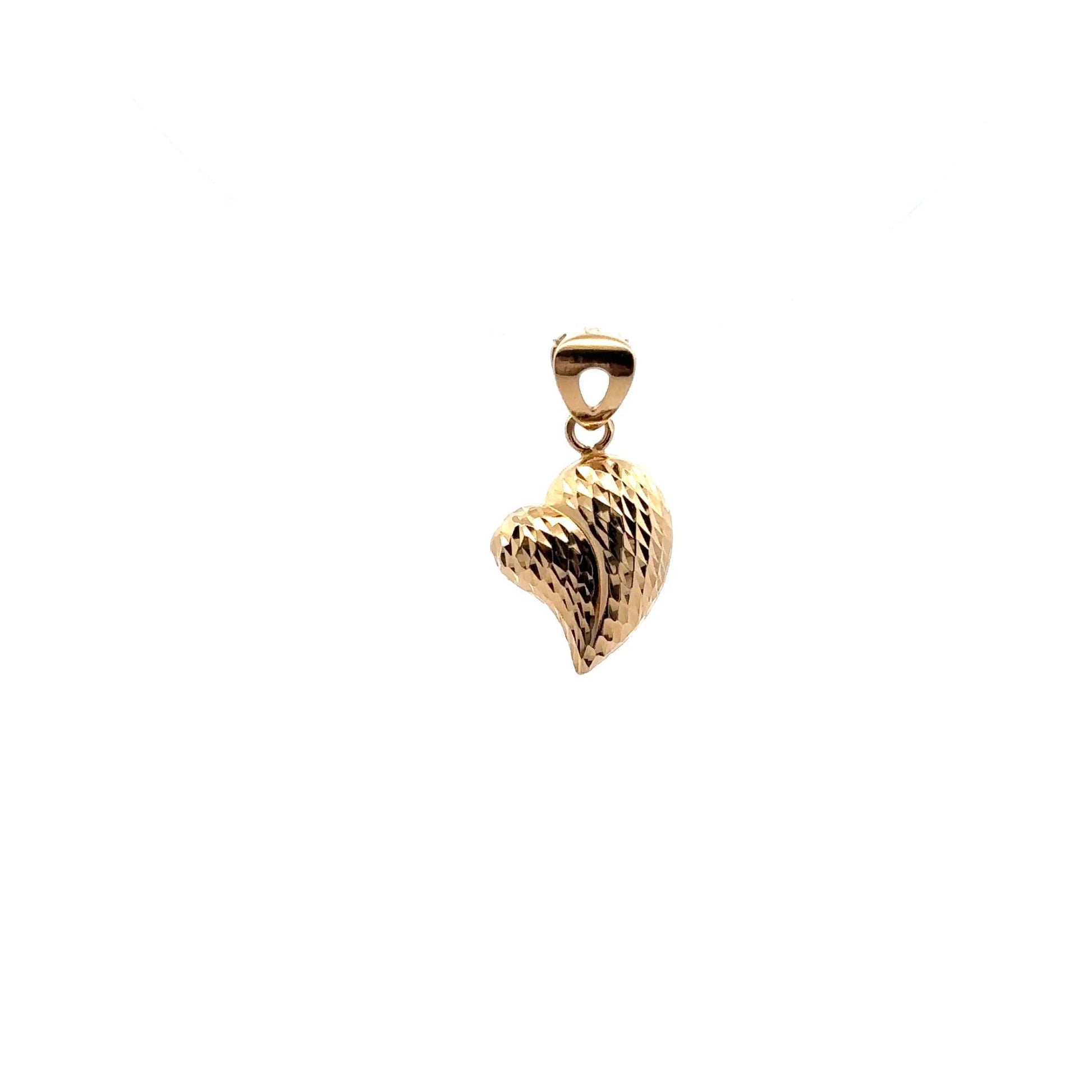 18K Gold Heart Pendant Charm - Rafant