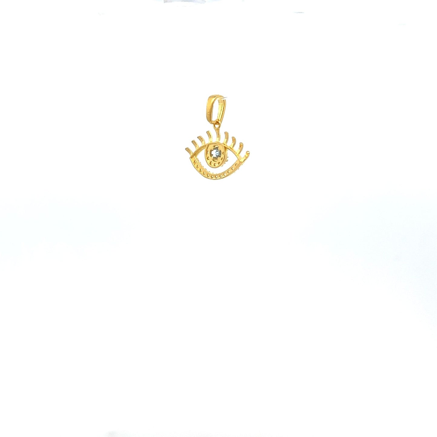 18K Gold Pendant Charm Evil Eye Cubic Zirconia - Rafant