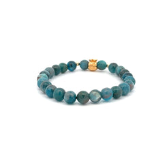 Load image into Gallery viewer, 18K Gold Money Bag Lucky Charm Beads Bracelet Gemstones Apatite 6mm - Rafant
