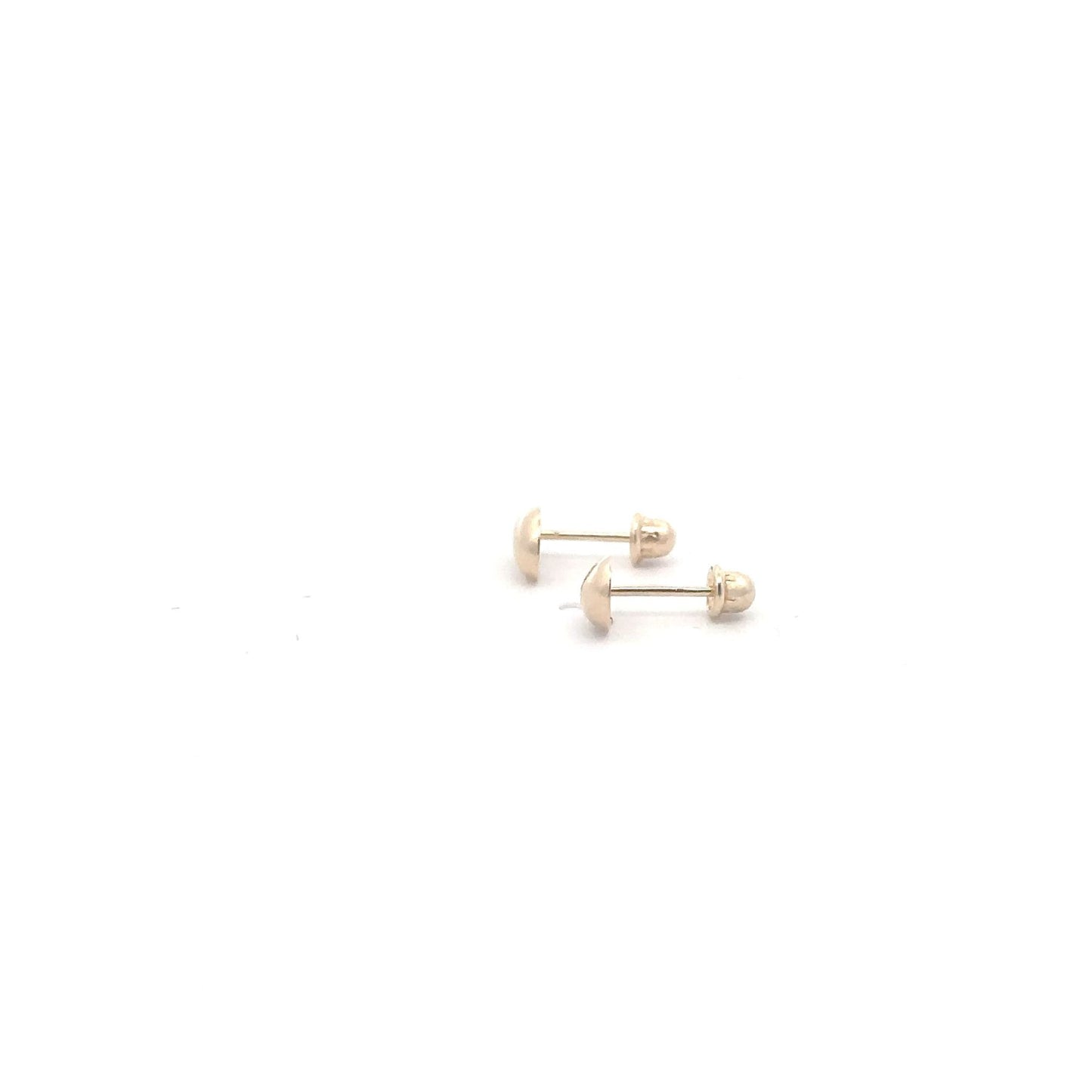 14K Gold Stud Earrings Teardrop Screw Back Type Tiny - Rafant