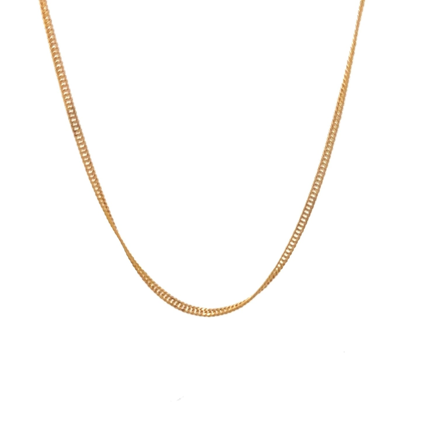 18K Gold Necklace Chain Curb 17.5 inches 2.21 grams - Rafant
