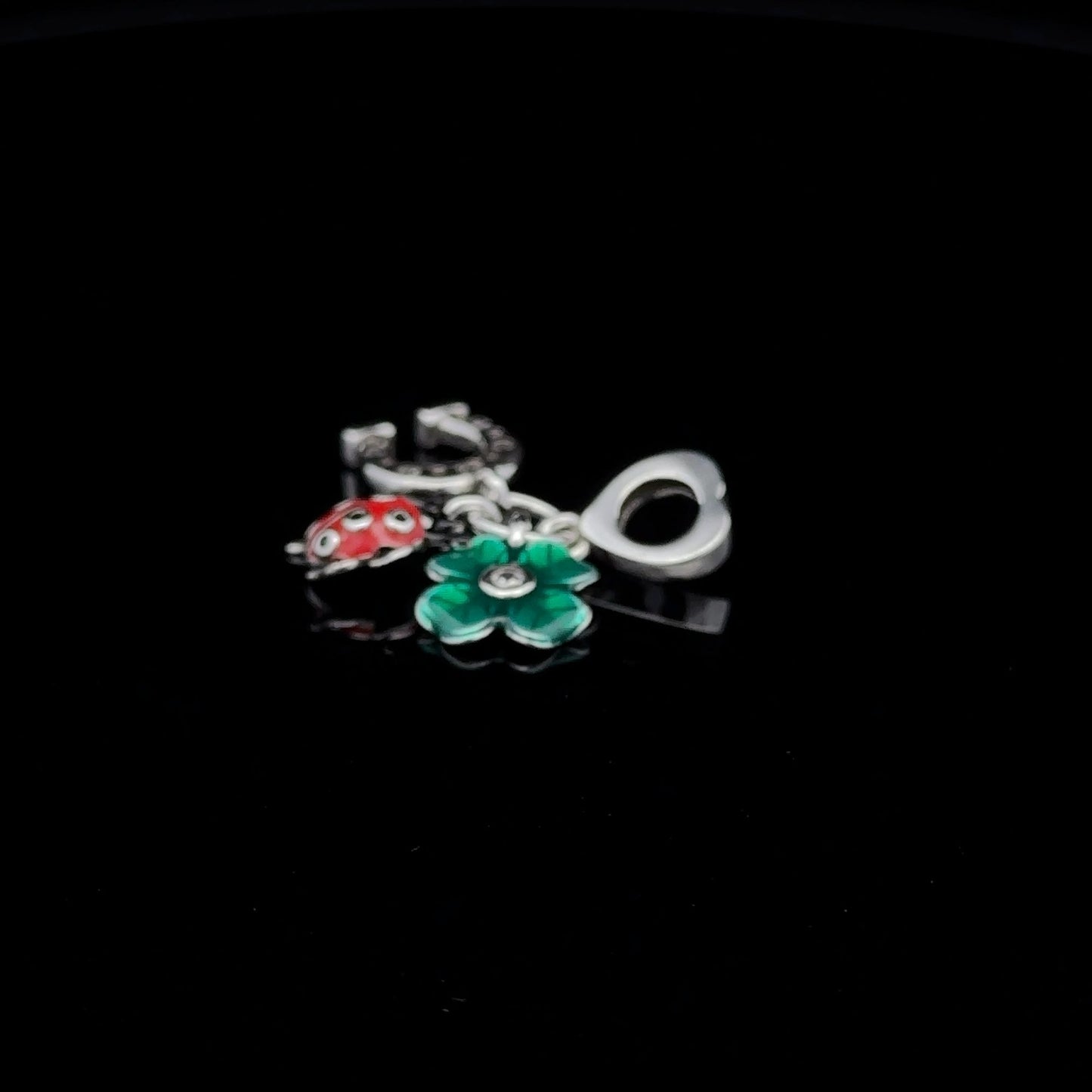 925 Sterling Silver Charm Bead Insect Beetle Horseshoe Flower For Charm Bracelet Necklace - Rafant