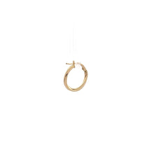 Load image into Gallery viewer, 18K Gold Earring Hoop Oval Spiral textured One Piece Only - Rafant
