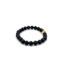 Load image into Gallery viewer, 24K Gold Money Bag Lucky Charm Stretchable Bracelet Natural Tourmaline 6mm - Rafant
