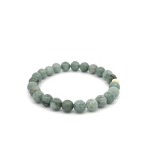 Load image into Gallery viewer, Natural Burmese Jade Gemstones 6mm Stretchable Bracelet 18k Gold Bead Charm - Rafant

