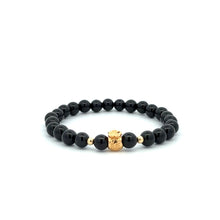 Load image into Gallery viewer, 18K Gold Money Bag Lucky Charm Beads Bracelet Gemstones Onyx 6mm - Rafant
