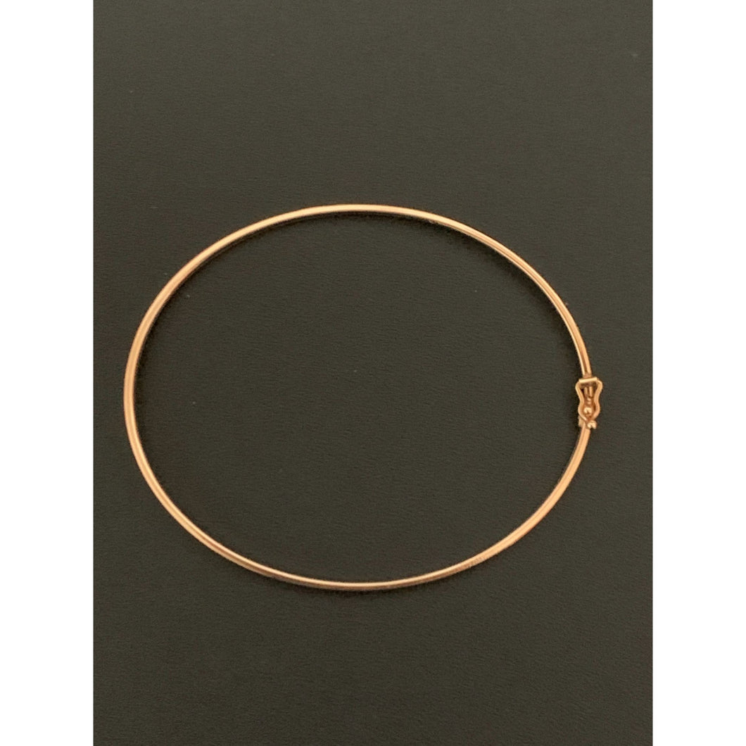 18K Gold Bracelet Oval Bangle Rose Gold 6 inches Small 2.53 grams - Rafant