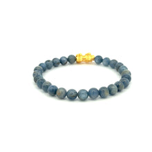 Load image into Gallery viewer, 24K Gold Piyao Pixiu Lucky Charm Bracelet Gemstones Kyanite 6mm - Rafant
