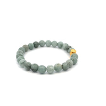 Load image into Gallery viewer, 24K Gold Money Bag Lucky Charm Stretchable Bracelet Natural Burmese Jade 6mm - Rafant
