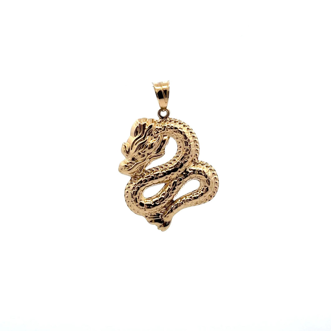 18K Gold Pendant Lucky Dragon Large 1.7 grams - Rafant