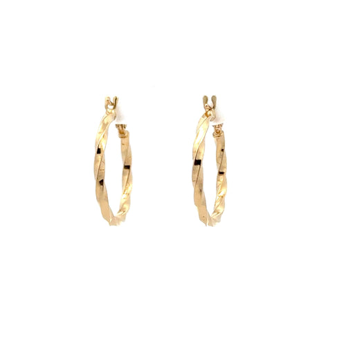 18K Gold Earrings Hoops 0.94 grams - Rafant