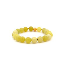 Load image into Gallery viewer, 18K Gold Money Ball Lucky Charm Beads Bracelet Gemstones Lemon Jade 8mm - Rafant
