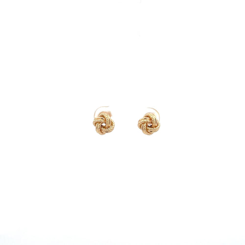 18K Gold Earrings Stud Knot Small 1.31 grams - Rafant