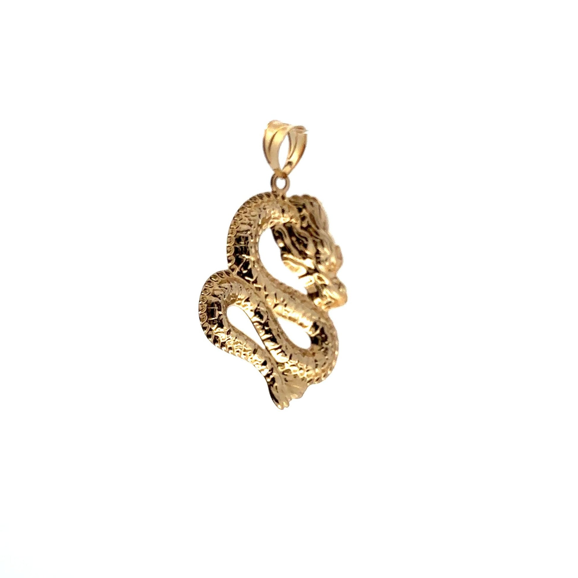 18K Gold Pendant Lucky Dragon Large 1.7 grams - Rafant