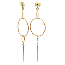 Load image into Gallery viewer, 18K Gold Earrings Dangle Drop Circles 2.50 grams - Rafant
