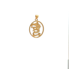 Load image into Gallery viewer, 18K Gold Pendant Charm Dragon Oval - Rafant
