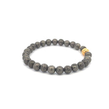 Load image into Gallery viewer, 18K Gold Money Ball Lucky Charm Beads Bracelet Gemstones Pyrite 6mm - Rafant
