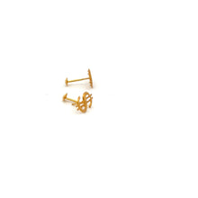 Load image into Gallery viewer, 18K Gold Earrings Stud Screw Type Dollar Sign - Rafant
