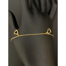 Load image into Gallery viewer, 18K Gold Bracelet 7.5 inches with Open Heart Charms 1.96 grams
