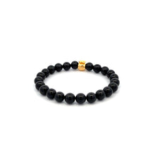 Load image into Gallery viewer, 18K Gold Charm Bracelet Natural Black Tourmaline Gemstones 6mm Money Bag - Rafant
