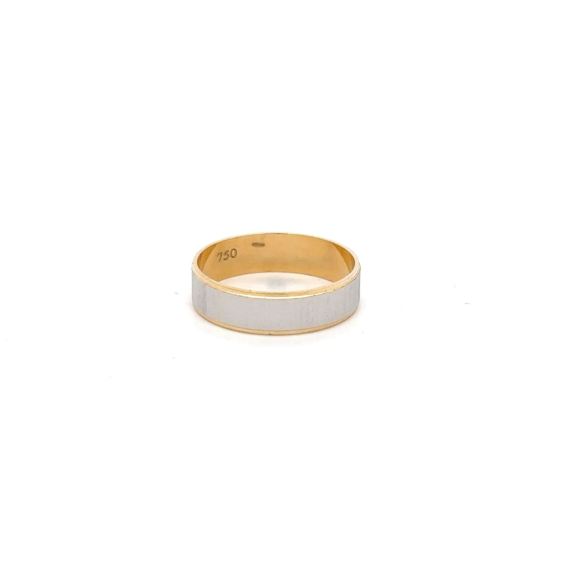 18K Gold Ring Wedding Band Two Tone - Rafant