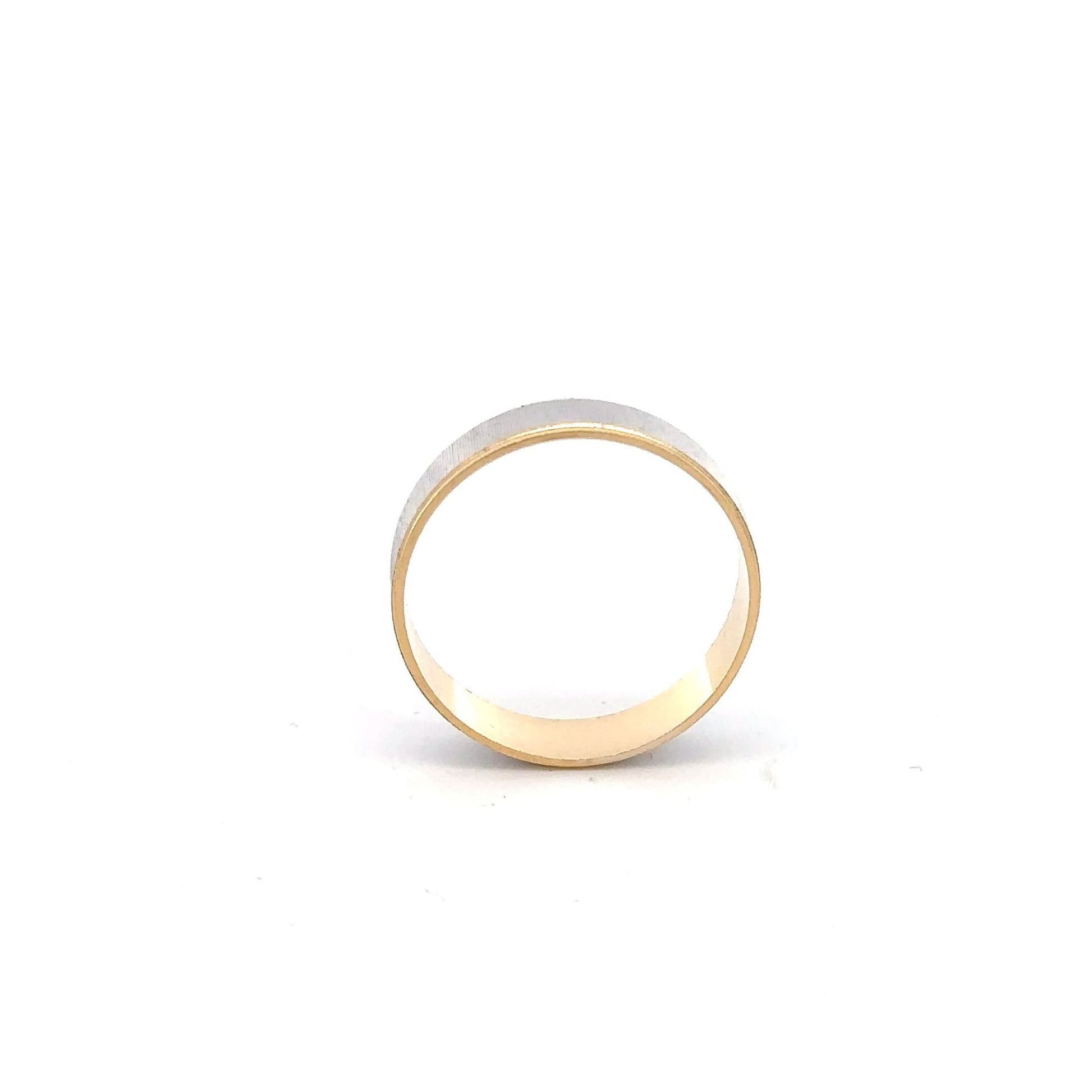 18K Gold Ring Wedding Band Two Tone - Rafant