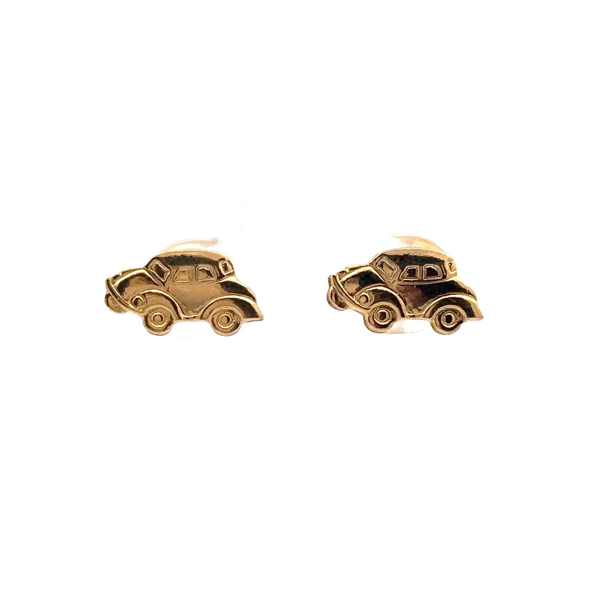 18K Gold Earrings Stud Car 1.47 grams - Rafant