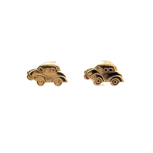 18K Gold Earrings Stud Car 1.47 grams - Rafant