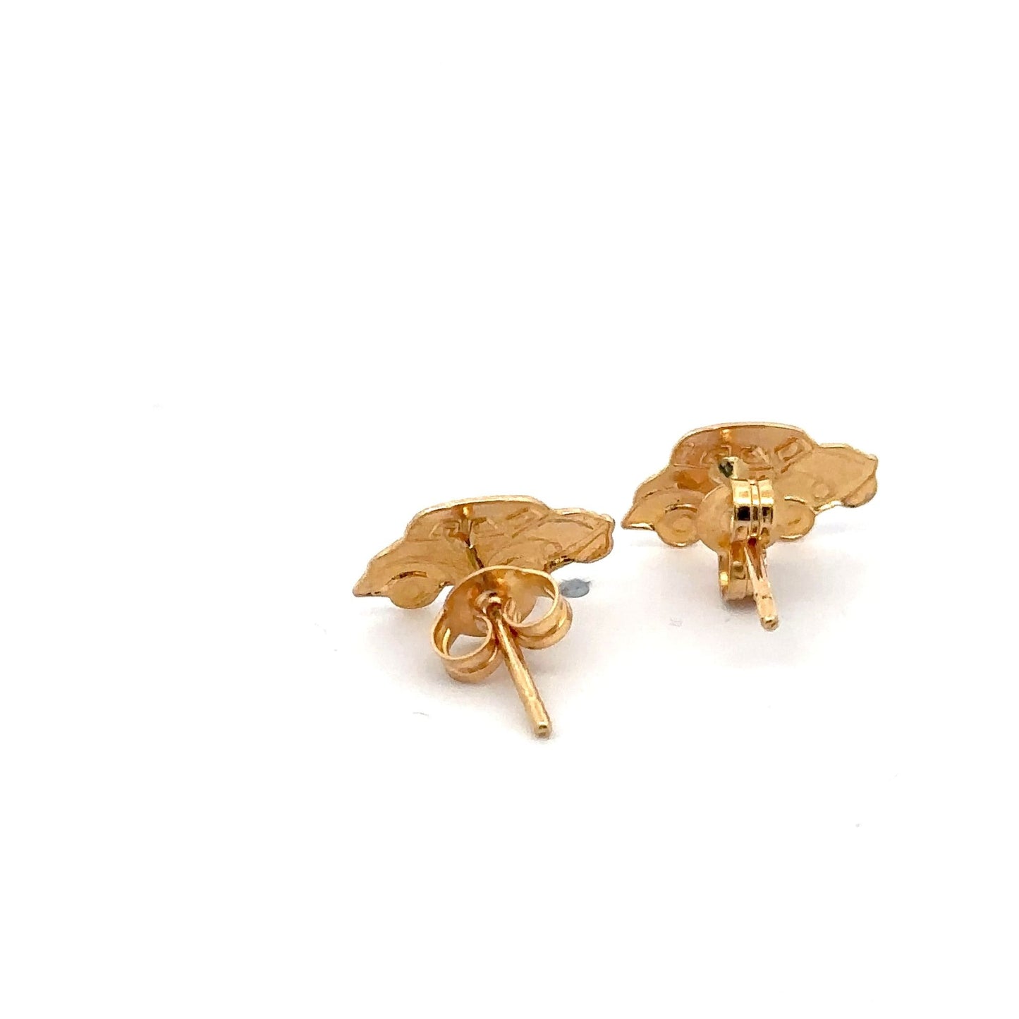 18K Gold Earrings Stud Car 1.47 grams - Rafant