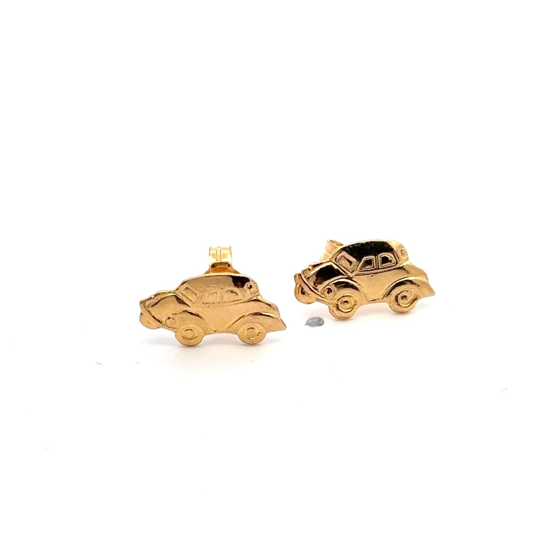 18K Gold Earrings Stud Car 1.47 grams - Rafant