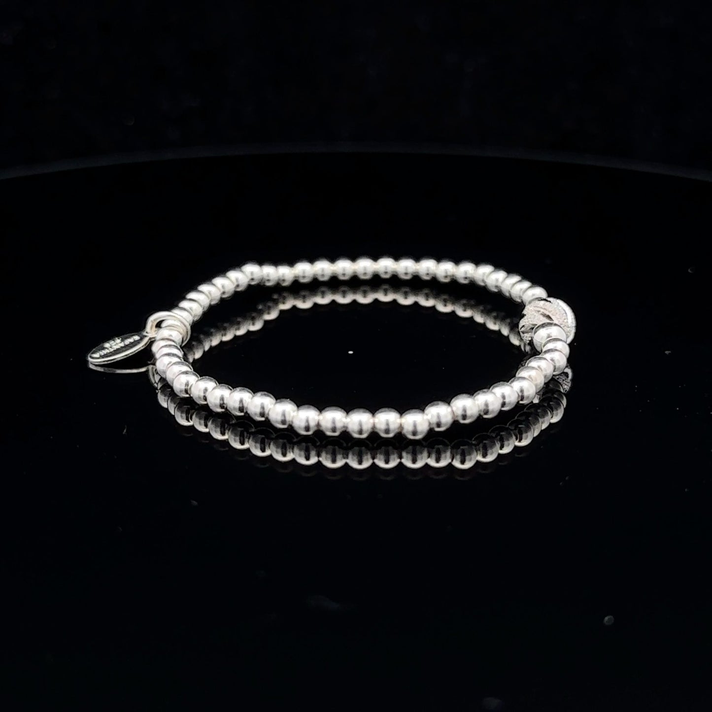 925 Sterling Silver Beaded Stretch Stacking Bracelet Minimalist - Rafant