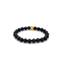 Load image into Gallery viewer, 24K Gold Money Bag Lucky Charm Stretchable Bracelet Natural Tourmaline 6mm - Rafant
