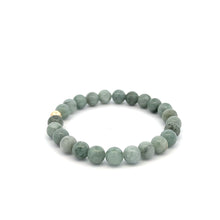 Load image into Gallery viewer, Natural Burmese Jade Gemstones 6mm Stretchable Bracelet 18k Gold Bead Charm - Rafant
