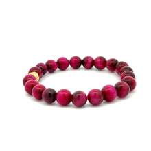 Load image into Gallery viewer, 18K Gold Money Bag Good Luck Charm Bracelet Gemstones Tiger&#39;s Eye 8mm - Rafant
